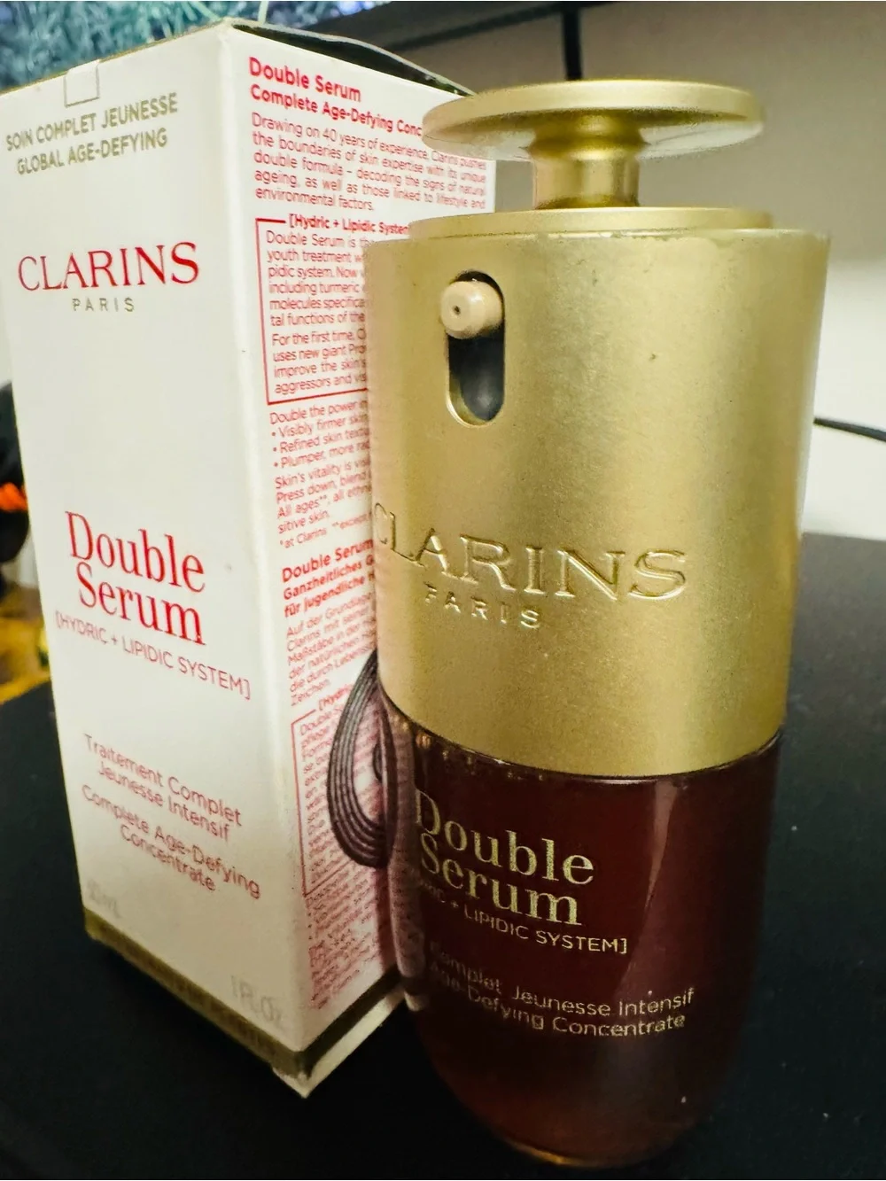 Clarins Double Serum in Gold and Brown Bottle